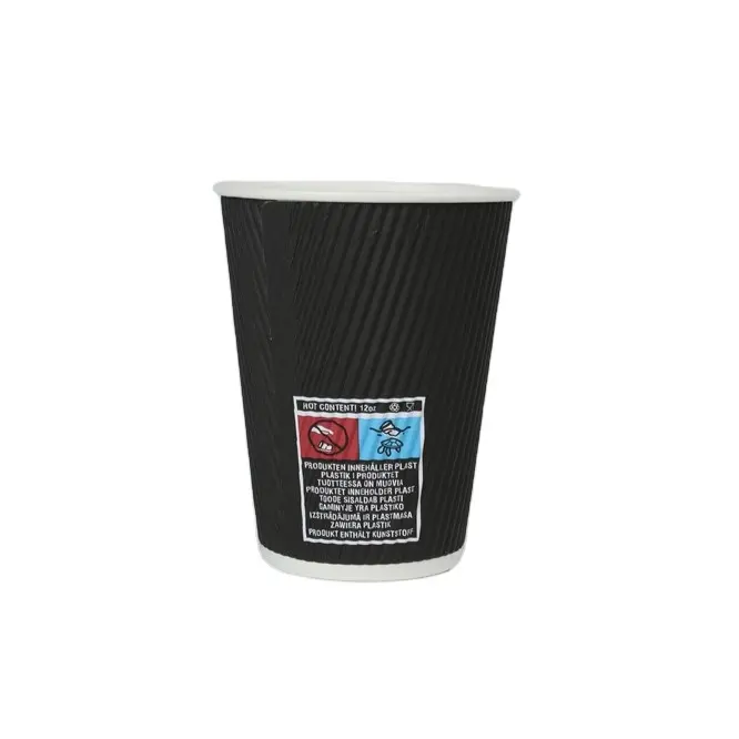 Paper Espresso Coffee Cup With Lid Factory Custom Printed Logo Single Wall Disposable Food Pulp Moulding Accept