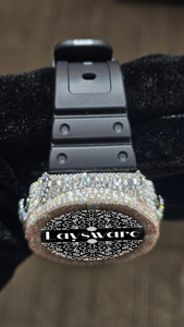 Reloj de Lujo Unisex con Movimiento de Cuarzo Moissanite VVS Premium, Esfera ETA, Correa de Goma Negra, Estilo Hip Hop - Product Image 4