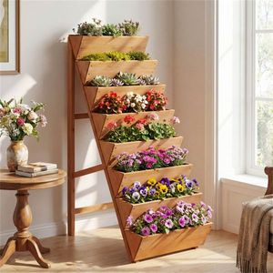 Support de jardinière en bois de sapin à 8 niveaux, 40'' x 24'' x 59'', jardinière verticale surélevée pour légumes, herbes et fleurs - Product Image 3