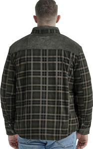 Chaqueta Casual de Hombre con Cuello Alto, Manga Larga, Botones al Frente, Forro de Sherpa y Diseño a Cuadros, en Algodón Suave para Invierno - Product Image 4