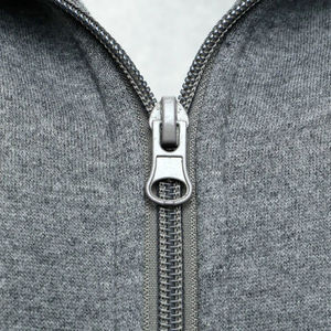 Sudadera con Capucha Gris para Hombre, Cierre de Cremallera, Corte Regular, Felpa, Informal, para Otoño, 100% Algodón Tejido, Color Sólido - Product Image 6