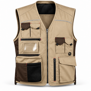 Chaleco de Trabajo Reflectante Unisex con Logotipo Personalizado, Multibolsillos, con Cierre Frontal y Paneles de Malla, para Técnicos de la Construcción - Product Image 1