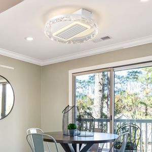 Ventilador de Techo Moderno de 20 Pulgadas con Luz LED sin Aspas, Control Remoto, Circulación de Aire Ajustable, Lámpara de Techo Empotrada B - Product Image 2