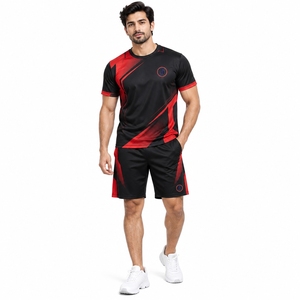 Matching Outfit Breathable Comfortable Casual Fabric Suitable For Summer <b>Men</b> Summer Set <b>Lightweight</b> Fashion T Shirt <b>Shorts</b> - Product Image 4