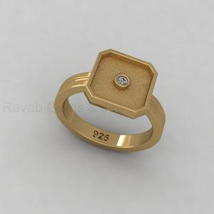 High Quality 925 Sterling Silver 14K Gold Plated Octagon 10mm <b>Blank</b> Bezel Setting DIY Resin Keepsake Jewelry Findings Custom - Product Image 5