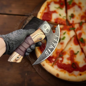 Cortador de Pizza de Alta Calidad, Mini Hacha con Mango de Madera de Fresno y Funda de Cuero, Cortador de Pizza para Exteriores, Hachas de Cocina - Product Image 4