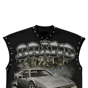 Custom Graphic Print <b>Distressed</b> Tank <b>Top</b> 100% Cotton Acid Wash Premium Quality Sleeveless Men's Tank <b>Top</b> OEM Streetwear - Product Image 3