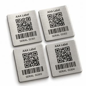 Etiquetas Metálicas con Código QR, Etiquetas de Número de Serie de Aluminio Personalizadas para el Seguimiento de Equipos Industriales OEM - Product Image 1