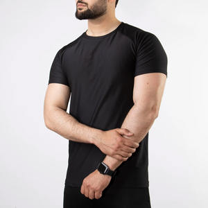 T-shirt à manches courtes col rond de haute qualité, coupe classique décontractée, couleur unie, jersey, chemises pour hommes - Product Image 5