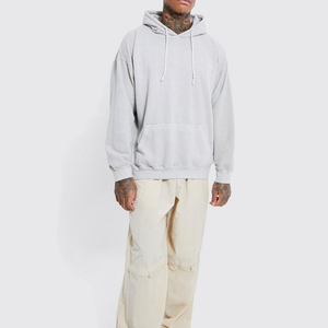 Sweat à capuche oversize en coton éponge de haute qualité, style streetwear, molleton épais, épaules tombantes, uni, personnalisable, pour hommes, grandes tailles - Product Image 1