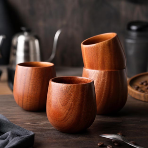 Wooden Tea <b>Cup</b> With Elegant Handle Creative Wooden Mug Eco-Friendly Water <b>Cup</b> for Coffee Tea At Wholesale Price - Product Image 5