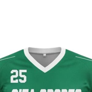 Maillot de lacrosse unisexe vert et blanc en polyester, coupe athlétique, uniforme de sport performant, vêtements de match - Product Image 5