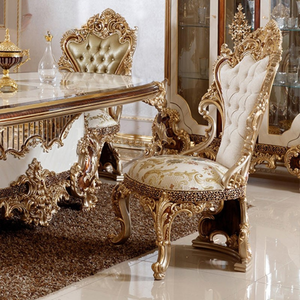 European Luxury Dining <b>Table</b> Set Furniture Mahogany Antique Hand Carved Display Cabinet and Mirror <b>Buffet</b> Resort Residence - Product Image 3