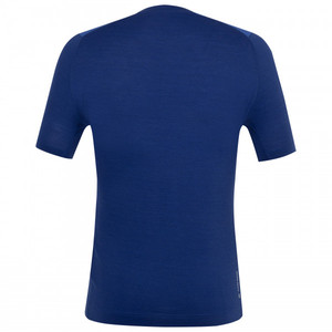 เสื้อยืดคอกลมแขนสั้นผู้ชาย สีพื้น แห้งเร็ว ทรงเข้ารูป ผ้าถักโพลีเอสเตอร์ สีน้ำเงินลำลอง - Product Image 2