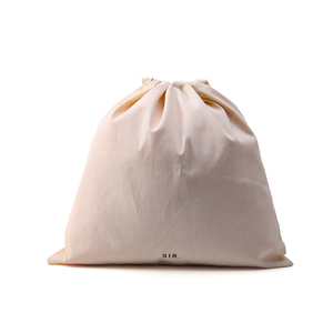 Sac à cordon en coton doux, écologique, recyclable, biodégradable, réutilisable, logo personnalisé, taille moyenne, pour vêtements, <span class=keywords><strong>chaussures</strong></span>, accessoires - Product Image 2