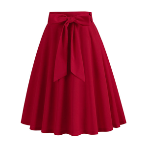 Jupe longue plissée taille haute en mousseline pour femme, légère et fluide, tendance - Product Image 3