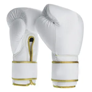 Özelleştirilmiş yüksek kaliteli eğitim profesyonel rekabet dana deri Sparring MMA delme eldiven 10 OZ 12 OZ boks eldiveni