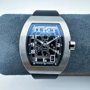 Montre mécanique RM AMG, esthétique mécanique, style course, boîtier en acier inoxydable avec bracelet en caoutchouc noir, montre mécanique pour homme tendance - Product Image 1