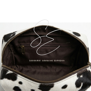 Real Hair On Leather Toiletry <b>Pouch</b> Travel Cosmetic Bag Cowhide Makeup Organizer Zipper Dopp Kit For <b>Men</b> Women Custom Logo - Product Image 5