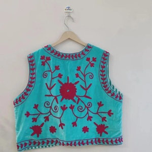 Suzani <b>Velvet</b> Vest Hand Embroidered Boho Waistcoat Vintage Floral Sleeveless <b>Jacket</b> Festival Bohemian Layer Ethnic Gift - Product Image 2