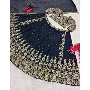 Vestido de Novia de Diseñador, Elegante Lehenga Choli con Dupatta de Lujo para Fiestas - Product Image 5