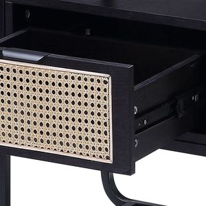 <b>Black</b> Accent <b>Console</b> Table with Glass Top - Product Image 6