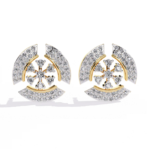 อาจเรเทลต่างหูเพชรธรรมชาติทอง 14K 0.49 กะรัต ทรงบริลเลียนท์ คัท เซเลสเชียล บลูม สี H ความใส VS-SI เครื่องประดับหรูหราสง่างาม - Product Image 1