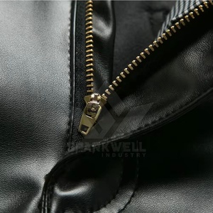 Men's <b>Black</b> PU Coated Biker <b>Pants</b> Slim Fit Motorcycle Trousers Multi Zipper Streetwear Fashion Riding <b>Pants</b> - Product Image 6