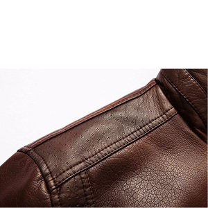 Custom Men's Vintage Style Sheep Leather <b>Jacket</b> Reversible Eco-Friendly Lightweight Winter Cotton Liner Polyester Fiber Filling - Product Image 6