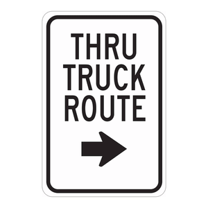 Panneau routier Brady Thru Truck Route, résistant aux intempéries, pour les zones industrielles et logistiques - Product Image 1