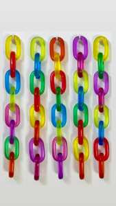 Support de pot de plante en résine, maillons de chaîne décoratifs, guirlande multicolore, ornement pour panier de fleurs d'intérieur et d'extérieur, maison et jardin - Product Image 5