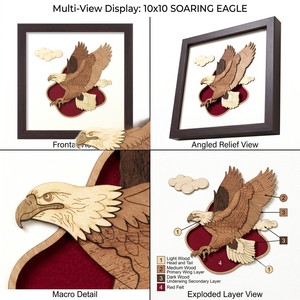 Caja de Almacenamiento de Madera de Nogal con Diseño de Lujo, Estilo Indio Moderno, Montada en la Pared, 5 Niveles, Multifuncional - Product Image 5