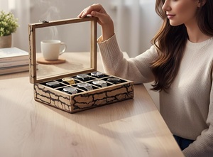 Wooden Watch Box for Men 6-Slot Watch & Jewelry Storage Organizer <b>Display</b> <b>Case</b> - Product Image 5