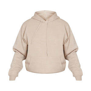 Sweat-shirt à capuche oversize en molleton de coton blanc pour filles, couleur sable, style streetwear, personnalisable pour femmes - Product Image 3
