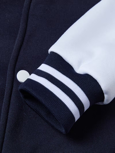A Set of Two White Football Outfits for Boys Including Jacket Long Pants Stylish Collegiate Style Cotton Winter Anti-Bacterial - Product Image 5