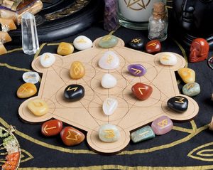 Ensemble de pierres runiques 7 chakras naturelles, 25 pièces, pierres précieuses gravées pour la divination, collection en gros - Product Image 5