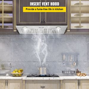 Cappa aspirante da incasso da cucina in acciaio inossidabile da 36 pollici, 800 CFM, 3 velocità, con controllo a pulsante, luci LED e filtro a deflettore - Product Image 1