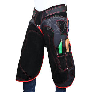 Delantales de piel de vaca de gamuza herrador de caballos personalizados cinturón acolchado trasero 4 hebilla de bolsillo de cuchillo Velcro Jodhpur y calzones - Product Image 1