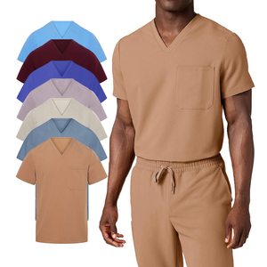 High-quality Custom Men's Surgical <b>Scrub</b> <b>Sets</b>-Woven Fabric Hospital Use Plain-color Surgical Suit <b>Sets</b> - Product Image 4