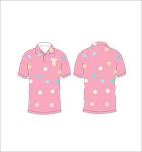 Camiseta Polo Rosa Personalizada con Diseño de Puntos Multicolores, Camiseta Polo de Golf Estampada Informal para Hombre, Suave y Transpirable de Manga Corta - Product Image 3