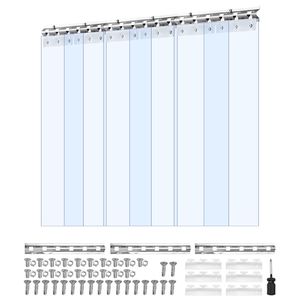 Tenda a Strisce in PVC Trasparente 84 Altezza x 36 Larghezza x 0,08 Spessore, 6 Pezzi, Isolamento Termico per Congelatori, Garage e Porte - Product Image 5