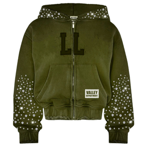 Sudadera con capucha gruesa de 450 g/m² para hombre, con cremallera, hombros caídos, bajo sin rematar, apliques desgastados, 100% algodón French Terry - Product Image 3