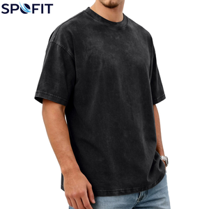 T-shirts oversize délavés pour hommes style streetwear – Produit très demandé, logo personnalisé, 100 % coton, t-shirt délavé à l'acide pour garçons - Product Image 4