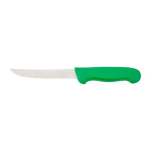 Couteaux à désosser Green Grip avec lame de coupe étroite argentée et manche ergonomique pour le travail de boucher et la cuisine - Product Image 1