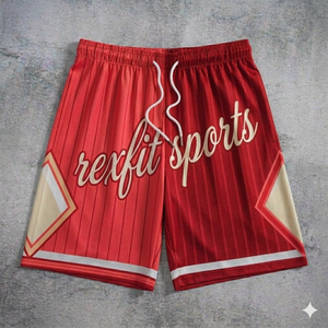 กางเกงบาสเก็ตบอลชายแบบสั่งทำพิเศษ สีม่วงดำ ดีไซน์ REXFIT SPORTS กางเกงกีฬาตาข่าย ผลิตแบบ OEM - Product Image 1