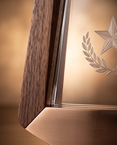 Elegant Acrylic & Bronze Award Durable Recyclable Engraved Logo-Unique Blend of Natural Beauty Modern Design for Celebrations - Product Image 6