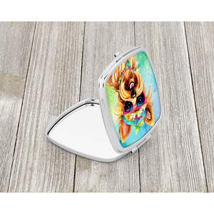 Yorkshire Terrier Hippie Dawg Compact Folding Handheld <b>Makeup</b> <b>Mirror</b> Decorative Travel Gift for Women and Girls Pocket Size - Product Image 2