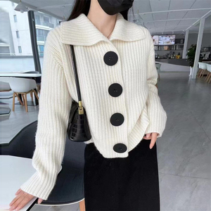 <b>Men's</b> Red And White Striped Knitted Pullover Sweater <b>Long</b> Sleeve Regular Fit Autumn Wear - Product Image 5