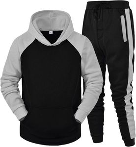 Ensemble de survêtement en molleton 100 % coton écologique pour homme, avec capuche et pantalon de jogging à cordon, style streetwear décontracté pour l'hiver - Product Image 3