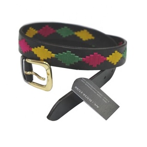 Ceinture en cuir véritable Polo Argentine, cousue à la main, multi-designs, avec boucle en acier, imperméable et durable, ceinture décontractée pour homme - Product Image 4